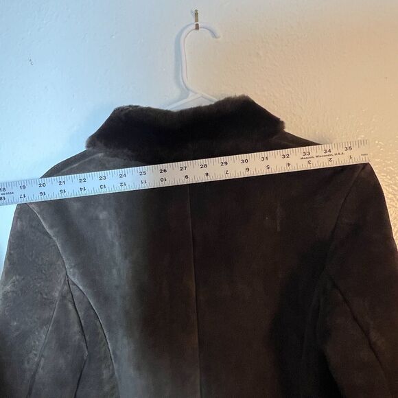 Guess Womens Vintage Brown Suede Floral Embroidered Coat Size S - Picture 7 of 8